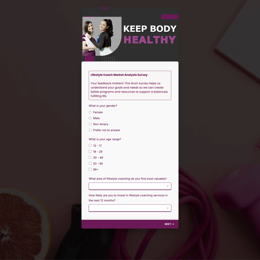 Lifestyle Coach Market Analysis - Survey